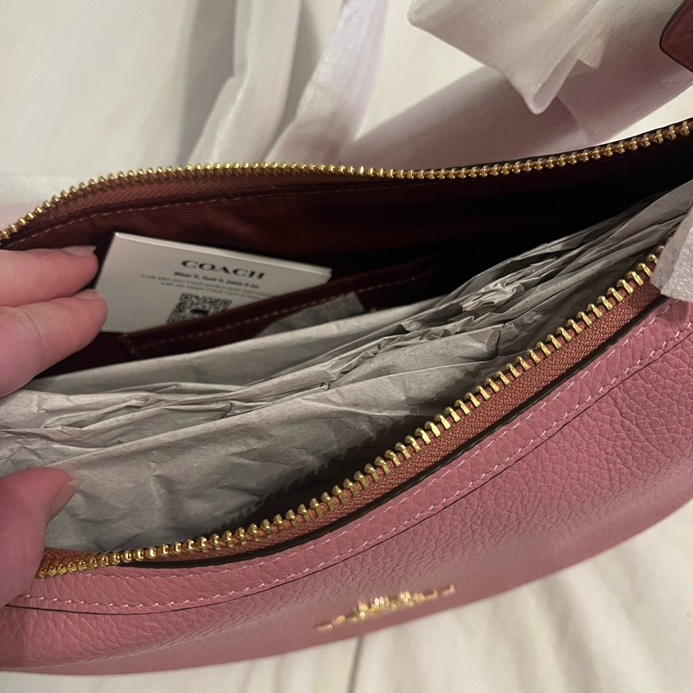 Coach Pink Pebbled Leather Shoulder Bag - Picture 3 of 4